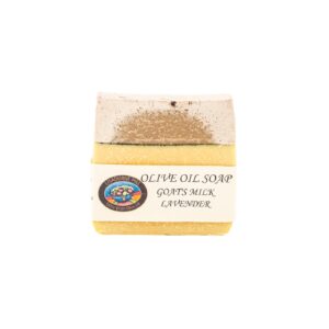natural soap bar block made in Australia includes lavender, goats milk and olive oil.