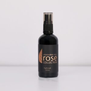 rose hydrosol 100ml a brown protective bottle containing Damask Roses as a rose hydrosol 100ml from The Rose Collection