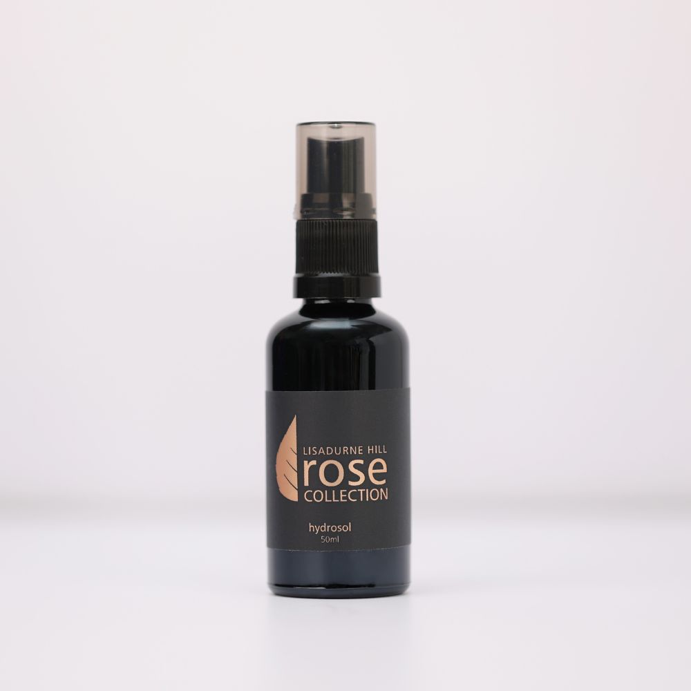 Dark protective bottle containing Rose Hydrosol 50ml